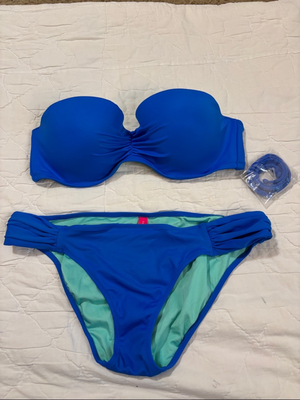 Victoria's Secret Strapless Bandeau‎ Bikini Set in Royal Blue